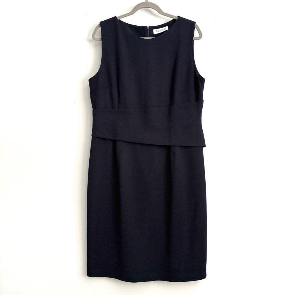 The Fold Navy Blue Sleeveless Wool Sheath Dress Women’s Size US 12 Work Wear